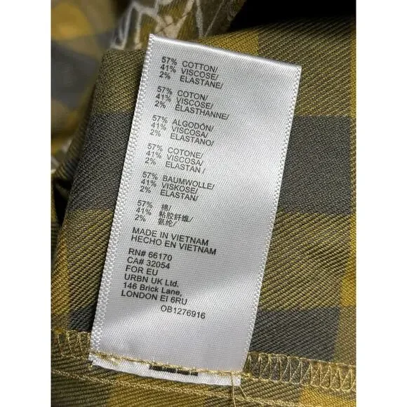 Urban Outfitters Sun Flower Print Pleated Plaid Skirt Womens Size M Yellow White - Picture 6 of 9